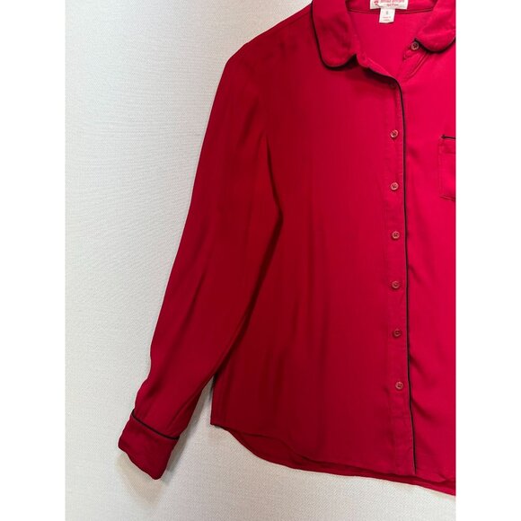 Brooks Brothers Women's Fleece Button Up Shirt Long Sleeve Size 6 Red Pocket - Picture 7 of 13